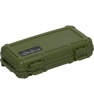 Imagem de Cigar Caddy Umidificador de Charutos À Prova D'Água para Viagem, Comporta Até 5 Charutos, Hermético, À Prova D'Água Até 100 Pés (Verde)
