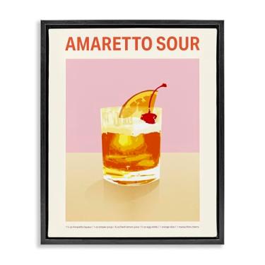 Imagem de Stupell Industries Arte de parede Amaretto Sour Classic Drink Black Framed Floater Canvas Design por Victoria Barnes, 25 x 31