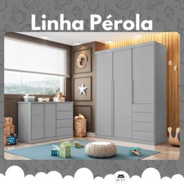 Imagem de Quarto Completo Infantil Pérola Cinza _ Phoenix Baby