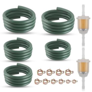 Imagem de Mangueira de linha de combustível com 10 braçadeiras compatíveis com Kawasaki EZGO Snowmobile, cortadores de grama, tratores, bicicleta, scooter, quadriciclo, carrinho de golfe, motocicleta