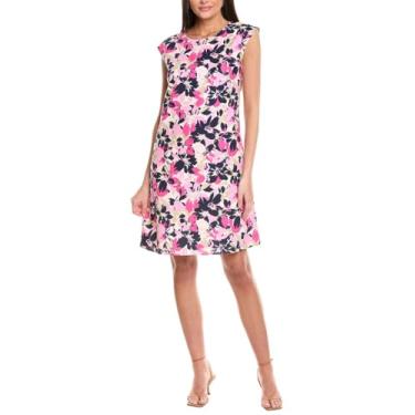 Imagem de Jones New York Vestido feminino rodado SLV com boné estendido, Jones Branco Multi, M