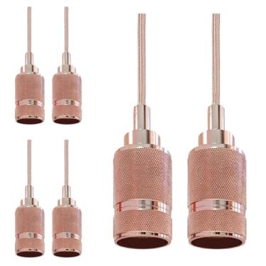 Imagem de Kit 6x Pendente Luxo Detalhado Alumínio E27 1 Metro