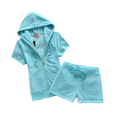 Imagem de Conjunto Feminino De Moletom Com Capuz E Shorts De Verão Macio E Confo