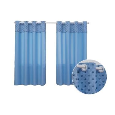 Imagem de Cortina para Quarto Menino Menina 2,00M x 1,80M Decorativa Alegre Ótimo Acabamento e Barato (COROINHA AZUL)