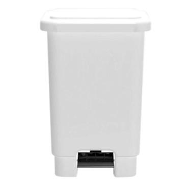 Imagem de Lixeira Plástica Branco 50 Litros Retangular Com Pedal - JSN, Branco