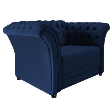 Imagem de Poltrona Decorativa Chesterfield Sofia Suede Azul Marinho