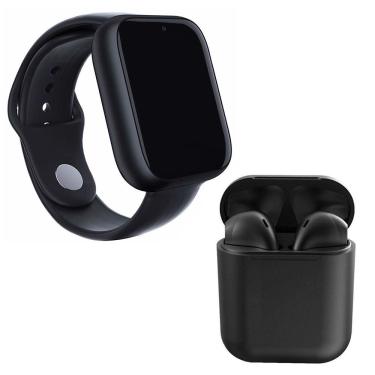 Imagem de Kit 1 Relógio Smartwatch Z6 Preto + 1 Fone Bluetooth Preto