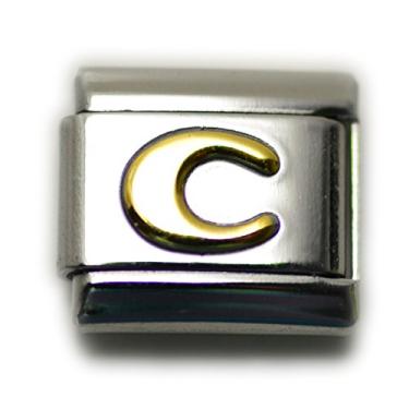Imagem de Dolceoro Letra do alfabeto, 9 mm tradicional clássico tipo italiano modular charmoso elo - aço inoxidável, One Size, Aço inoxidável, Sem Pedra Preciosa