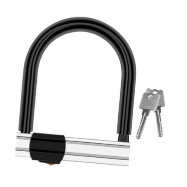 Imagem de simhoa Acessórios de trava em forma de U para bicicleta com 2 chaves, travas resistentes, portáteis, à prova d'água, cortador hidráulico, segurança para
