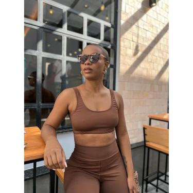 Imagem de Top Fitness Forrado Poliamida Sem Bojo Esportivo Treino Academia-Feminino