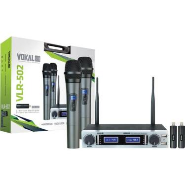 Imagem de Microfone Vokal VLR-502 Duplo Cromado UHF