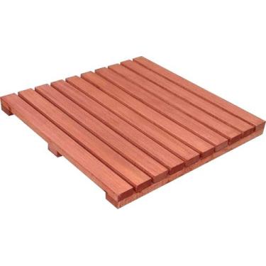 Imagem de Deck De Madeira Modular 50x50 cm Com Pintura Neonx, Osmocolor Cedro Se