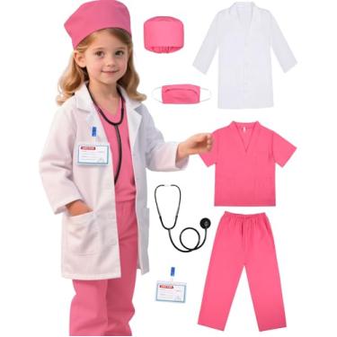 Imagem de Gortykor Fantasia de médico infantil, casaco de laboratório para crianças, fantasias de laboratório para meninos e meninas, 3 a 12 anos, vestido de Halloween (10 a 12 anos)
