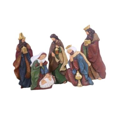 Imagem de Generic Conjunto de estatuetas de presépio, decoração de Natal, estátua de resina, itens colecionáveis ​​tradicionais de resina para, sala de estar e