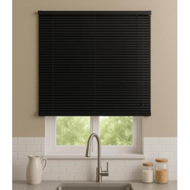 Imagem de Persiana PVC Trilho Metálico 100larg x 140alt Preta - Persiana Pronta