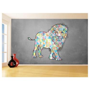 Imagem de Papel De Parede Animais Pop Art Leão Rei Selva 3,5M Pxa48 - Você Decor