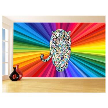 Imagem de Papel De Parede 3D Animais Pop Art Tigre Felino 3,5M Pxa130 - Você Dec