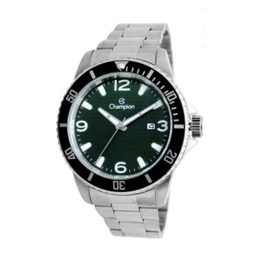 Imagem de Relógio Champion Masculino Prata Verde Aço 50M 4,2cm