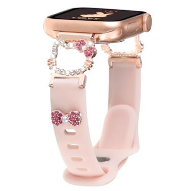 Imagem de Pulseira de silicone fina compatível com Apple Watch séries 10, 9, 8, 7, 6, 5, 4, 3, 2 e 1 SE, Ultra 2 1 (rosa, 49/46/45/44/42 mm (série 3))