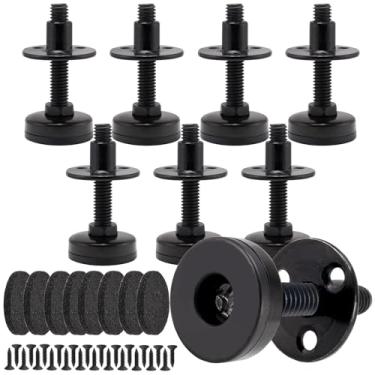 Imagem de NEWBYTEK Pés de nivelamento de móveis resistentes, niveladores de pés de móveis ajustáveis parafuso em mesa/cadeira/armário/cômoda/bancada, nivelador de perna de banco, kit de porca em T redonda 3