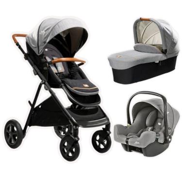Imagem de Carrinho Aeria Com Bebe Conforto E Moises Combo Trio Cinza Carbon - Joie