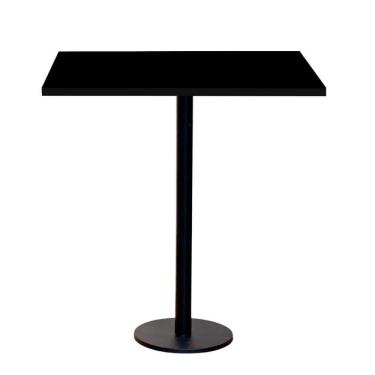 Imagem de Mesa Pisa Beta Bistrô Fratini 107,50cm (a) Disco Redondo Preto Tampo Mdp Quadrado Preto 80cm( L)