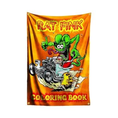 Imagem de Bandeira De Poliéster Rat Fink Choppers De 3x5 Pés Com Impressão Digit