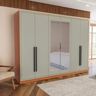 Imagem de Guarda Roupa Casal 242,1cm 6 Portas Com Espelho 240852 Valência Polito