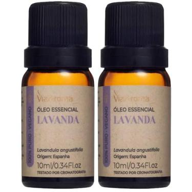 Imagem de Óleo Essencial Lavanda Via Aroma 10 Ml Puro Aromaterapia - Kit 2 Unida