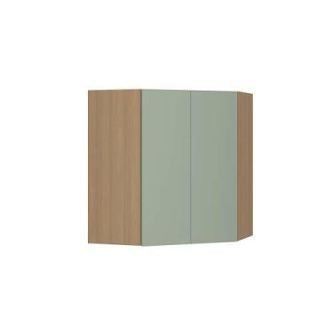 Imagem de Armário de Parede Modulado Canto Oblíquo 74cm X 74cm 2 Portas Slim Luc