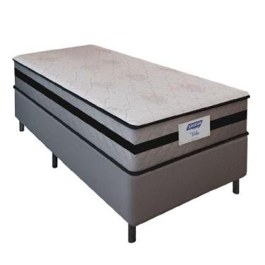 Imagem de Cama Box Solteiro Gazin Com Molas Ensacadas Vibe Cinza/Preto - GAZIN C