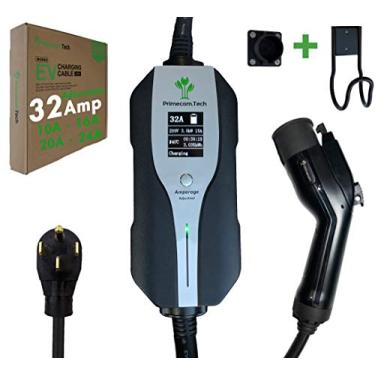 Imagem de PRIMECOM.TECH Carregador de veículo elétrico nível 2 (EV) Amperagem ajustável (10 Amp - 16 Amp - 20 Amp - 24 Amp - 32 Amp) Cabo EVSE Plug-in híbrido (14 – 50P)