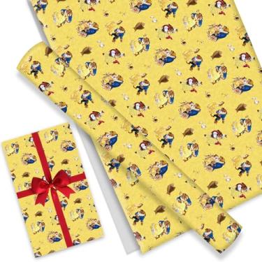 Imagem de Pacote com 4 folhas de papel kraft de 51 x 76 cm, conjunto de papel de embrulho de aniversário premium para crianças, decoração festiva de armazenamento de festa (preto)