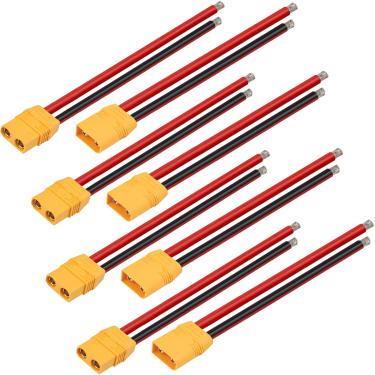 Imagem de MOOKEERF 4 pares de conectores macho e fêmea XT90H XT90 com fio de silicone 10AWG de 150 mm para bateria RC Lipo FPV Racing Drone