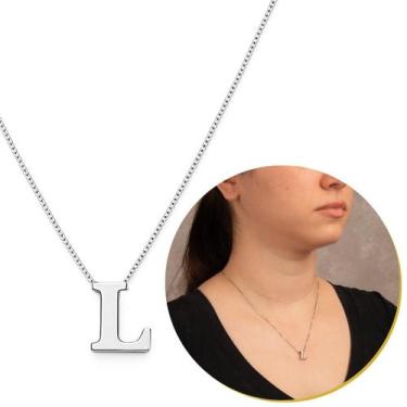 Imagem de Cordão Pingente Corrente Veneziana Com Nome Inicial Letra L - Encanto 
