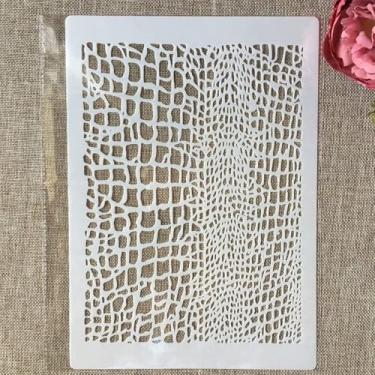 Imagem de TIAMECH Estêncil de malha reutilizável A4 para pintura – Modelo de camadas de textura de rede Web, arte de parede DIY, móveis de madeira, álbum de recortes e artesanato (21 x 29,7 cm)