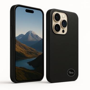 Imagem de Capa Case Premium de Couro para iPhone 16, 16E, 16 Plus, 16 Pro e 16 Pro Max - Compatível com Magsafe (Preto, iPhone 16E)