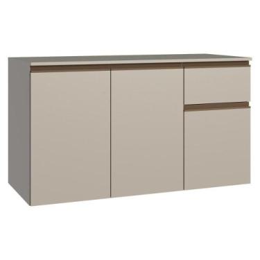 Imagem de Balcão De Cozinha 120 Cm 3 Portas 1 Gaveta Suspenso Nice Madesa Crema