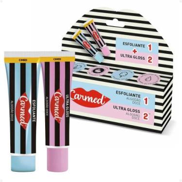 Imagem de Kit Labial Carmed SOS: Esfoliante + Ultra Gloss Algodão Doce para Lábi