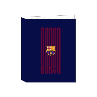 Imagem de F.C. Barcelona – Pasta com 4 anéis, ideal para crianças de diferentes idades, confortável e versátil, qualidade e resistência, 26,5 x 33 cm, azul marinho/marrom