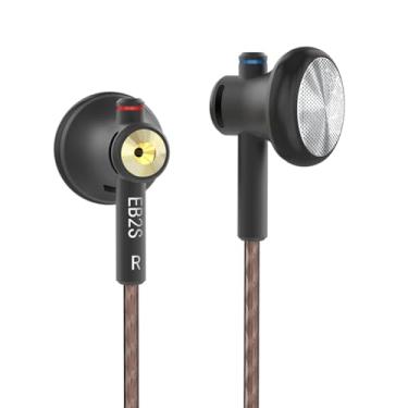 Imagem de NICEHCK Fones de ouvido EB2S com fio, drivers dinâmicos LCP de 15,4 mm, fones de ouvido intra-auriculares HiFi para Android, telefones, laptops, MP3 (preto balanceado de 4,4 mm)