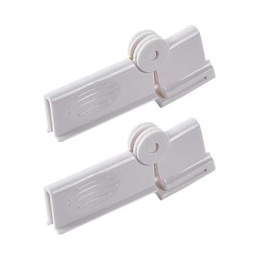 Imagem de Fenteer 2x Clipes de vedação para caixa, clipes para bebidas em caixa, rotação de 180 graus, selador de saco de alimentos, clipe de vedação de, Branco
