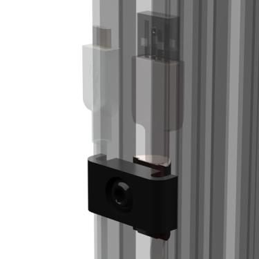 Imagem de Suporte de cabo carregador USB para Sim Rigs Racing Série 40 Perfis extrudados de alumínio com ranhura T (1)