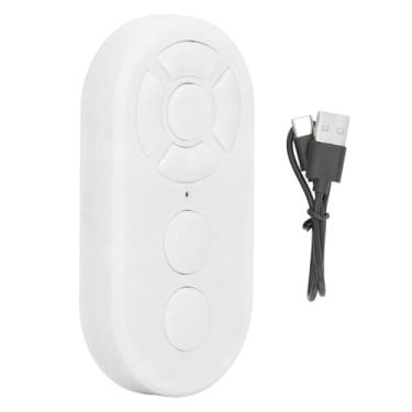 Imagem de Greensen Controle Remoto de Selfie Botão, Tipo C Recarregável BT 10m Disparador de Selfie para Câmera de Celular Avanço Rápido (WHITE)