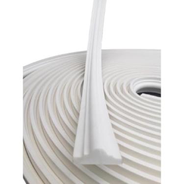 Imagem de Boiserie Moldura Rodameio Eva Autocolante Flexível Sirius 2,4cmx1cm Branco - 15 Metros