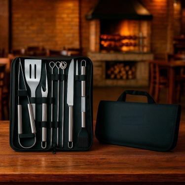 Imagem de Kit Churrasco Com Espetos Facas E Garfos Para Uso Rápido