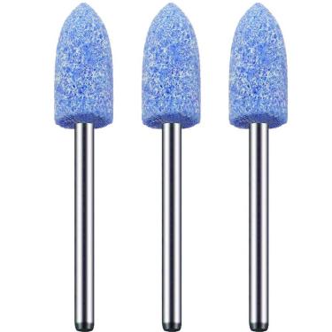 Imagem de Kit 3 Ponta Montada 8Mm Azul Bala Haste 3Mm Micro Retífica