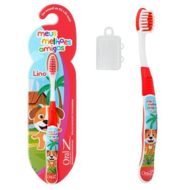 Imagem de Escova Dental Infantil Macia e Lúdica "Meus Melhores Amigos" Com Capa 