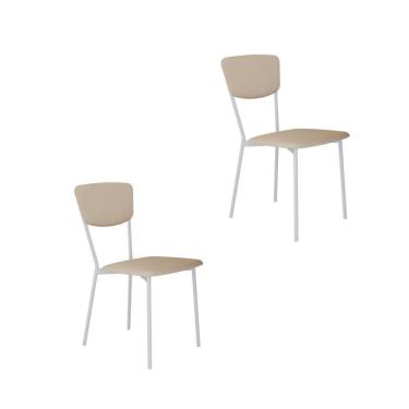 Imagem de Cadeira Vintage Retrô Fixa C-4 Pés 425 X 505 X 830 Mm C-2 Un. Pés Brancos. Cy.areia Light Areia Light City