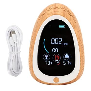 Imagem de Monitor de qualide do ar Detector de ar interno Alarme de umide de temperatura com design de tela LCD Design compacto embutido na bateria para carros de escritório em casa